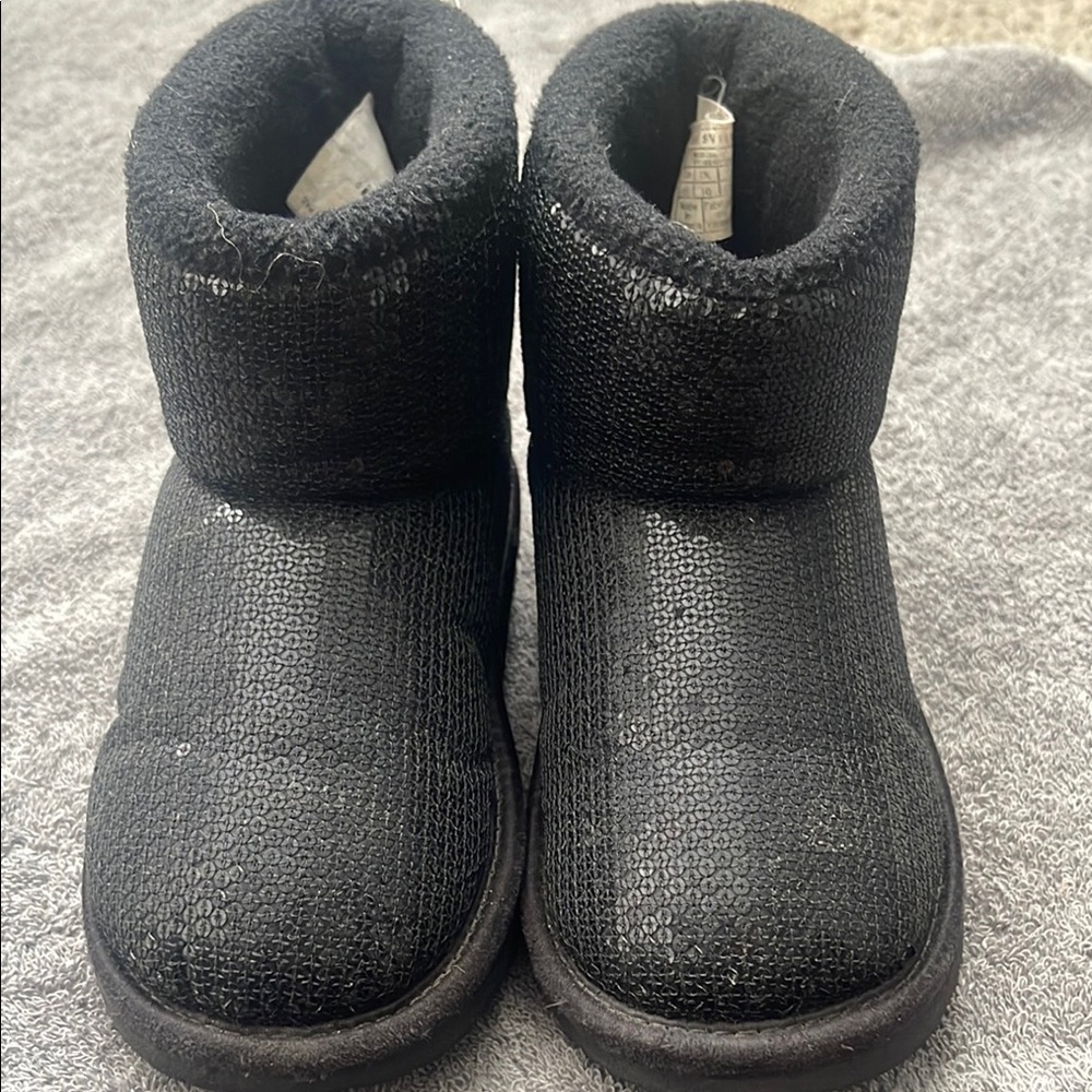 Black Sequin Kids Boots